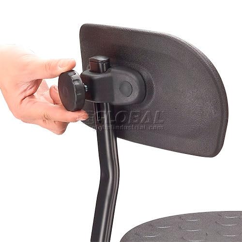 Polyurethane Shop Stool with Backrest Black by Global Industrial – Polyurethane, Black, Model A812TS