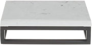 HUBERT Black Display Riser with Marble Top - 3 1/5" H
