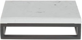 HUBERT Black Display Riser with Marble Top - 3 1/5" H