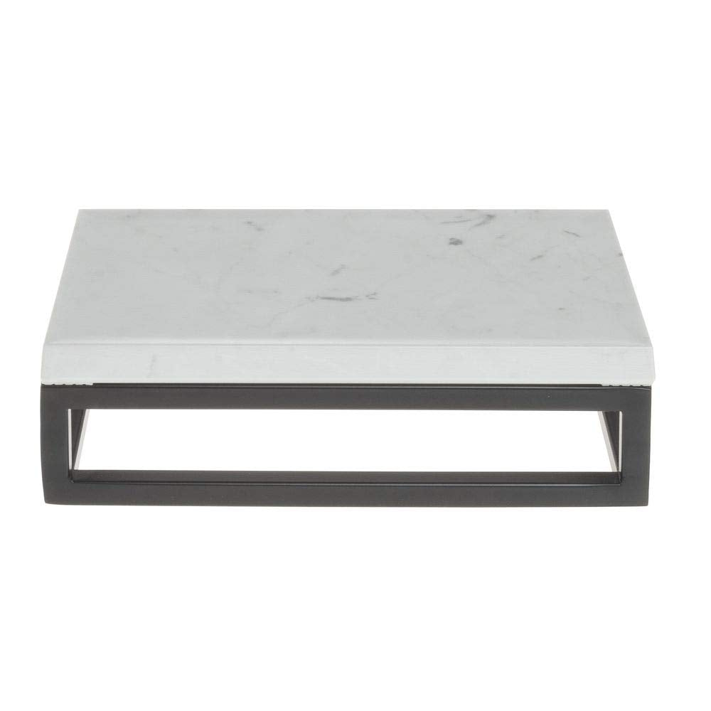 Black Display Riser with Marble Top - 3 1/5" H by HUBERT – Metal, Black, Model 39035+14683