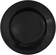 CAC China LV-8-BLK Plate R.E. Black 9" Stoneware Round, Color, Set of 24