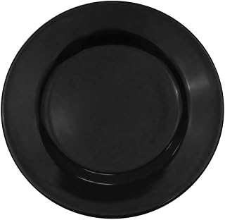 CAC China LV-8-BLK Plate R.E. Black 9" Stoneware Round, Color, Set of 24