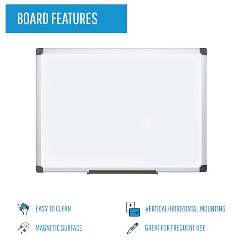 MasterVision 60"W x 40"H / Melamine / Silver Dry Erase Boards