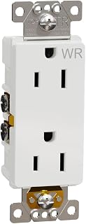 Square D by Schneider Electric Square D X Series 125-Volt Outdoor Weather & Tamper Resistant Duplex Decorator Receptacle Outlet, 15 Amp, Matte White (SQR44104WH)