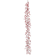 6ft Artificial Rosehip Garland -Red (Pack of 12) by SilksAreForever – Synthetic, Red, Model SAF-53259