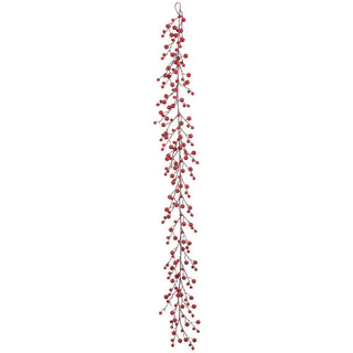 6ft Artificial Rosehip Garland -Red (Pack of 12) by SilksAreForever – Synthetic, Red, Model SAF-53259