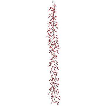 6ft Artificial Rosehip Garland -Red (Pack of 12) by SilksAreForever – Synthetic, Red, Model SAF-53259
