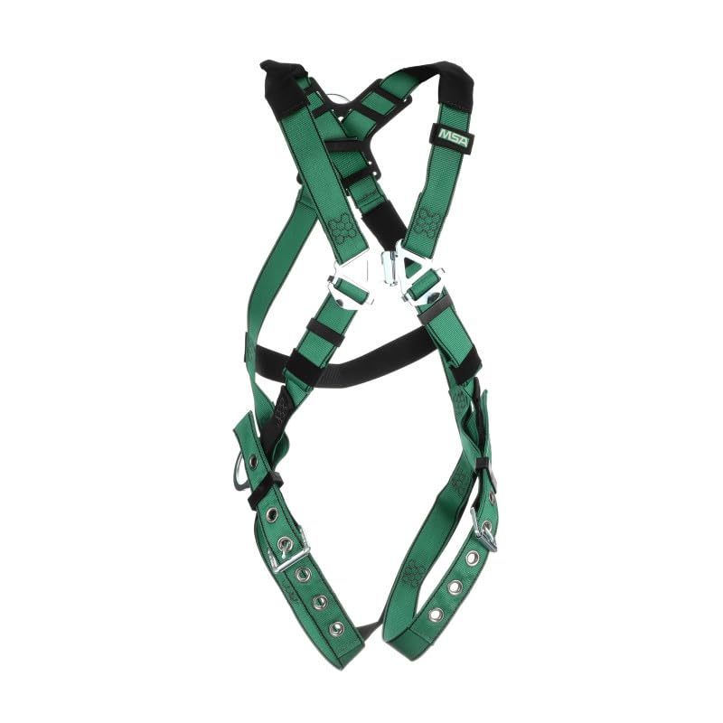 V-Form Full Body Safety Harness - Size: Standard (Medium) by MSA – Standard, Polyester, Green, Model 10197215