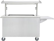 HUBERT Commercial Stainless Steel Double Sided Mobile Breakfast Cart for Schools, Offices, Markets
