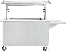 HUBERT Commercial Stainless Steel Double Sided Mobile Breakfast Cart for Schools, Offices, Markets