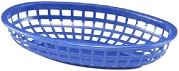 Tablecraft 1074BL Oval Basket, Royal Blue 9.375X6X1.875"