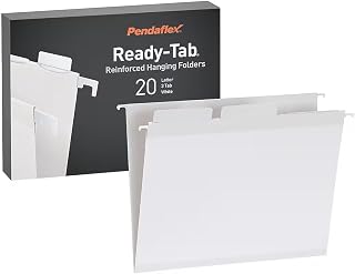 Pendaflex Hanging File Folder, Letter, White, 6-Tab