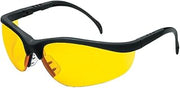 MCR Safety Glasses KD114 Klondike Black Matte Frame and Amber Lens with Scratch Resistant technology, 1 Pair