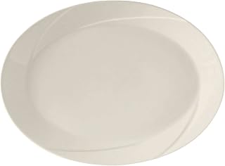 Tuxton ASU-021 Vitrified China San Marino AlumaTux Oval Platter, 11-1/8" x 8-5/8", Pearl White (Pack of 12),