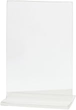 HUBERT T-Base Easel Sign Holder Clear Acrylic Vertical - 4" L x 6" H