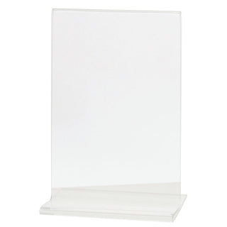 T-Base Easel Sign Holder Clear Acrylic Vertical - 4" L x 6" H by HUBERT – Plastic, Clear, Model 54322-16