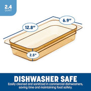 Carlisle FoodService Products 1/3 size / Amber / 2.5" Deep Storage & Transport