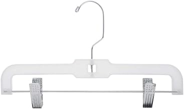 Junior Skirt and Slack Hanger, 12" Clear Plastic, Case of 100