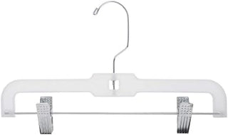 Junior Skirt and Slack Hanger, 12" Clear Plastic, Case of 100