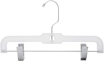 Junior Skirt and Slack Hanger, 12" Clear Plastic, Case of 100