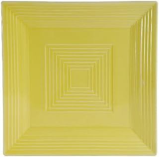 CAC China TG-SQ16SFL Tango Sunflower Porcelain Square Plate, 10-Inch, Box of 12