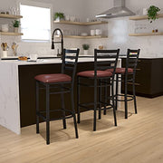 Flash Furniture Burgundy Vinyl Seat/Black Metal Frame / Set of 1 / Traditional Barstools