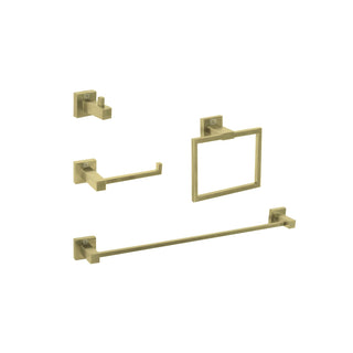 Isla 4-Pc Stainless Steel Hardware Set in Gold by Elegant Kitchen and Bath – Stainless Steel, Gold, Model HWB-12S4BGD