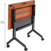 Flip-Top Training Table by Global Industrial – 48" x 24" x 29.5", Laminate, Cherry, Model 695123