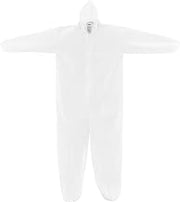 Global Industrial Disposable Microporous Coverall, Elastic Hood, White, Large, 25/Case