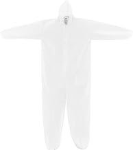 Global Industrial Disposable Microporous Coverall, Elastic Hood, White, Large, 25/Case