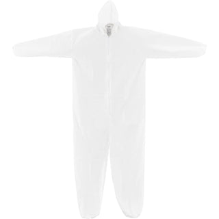 Disposable Microporous Coverall by Global Industrial – Large, 60% Polypropylene/40% Polyethylene, White, Model KC-MIC-60G-CVL-L-H