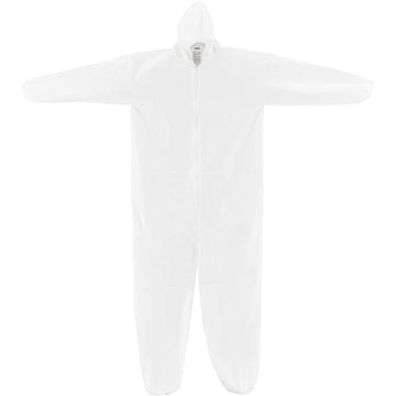 Disposable Microporous Coverall by Global Industrial – Large, 60% Polypropylene/40% Polyethylene, White, Model KC-MIC-60G-CVL-L-H
