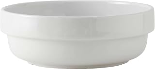 Tuxton China BPB-620 Salad Bowl, 62 oz., 8-1/2" Diameter x 3-1/8"H, Stackable, Microwave and Dishwasher Safe, Oven Proof, Fully Vitrified, DuraTux, Porcelain White, Pack of 12