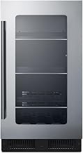 Summit Appliance Summit 18” Beverage Center, Stainless Steel & Glass Door- CL181WBV | 3.2 cu.ft. Capacity, Built-in Capable, DIgital DIsplay, Lock.