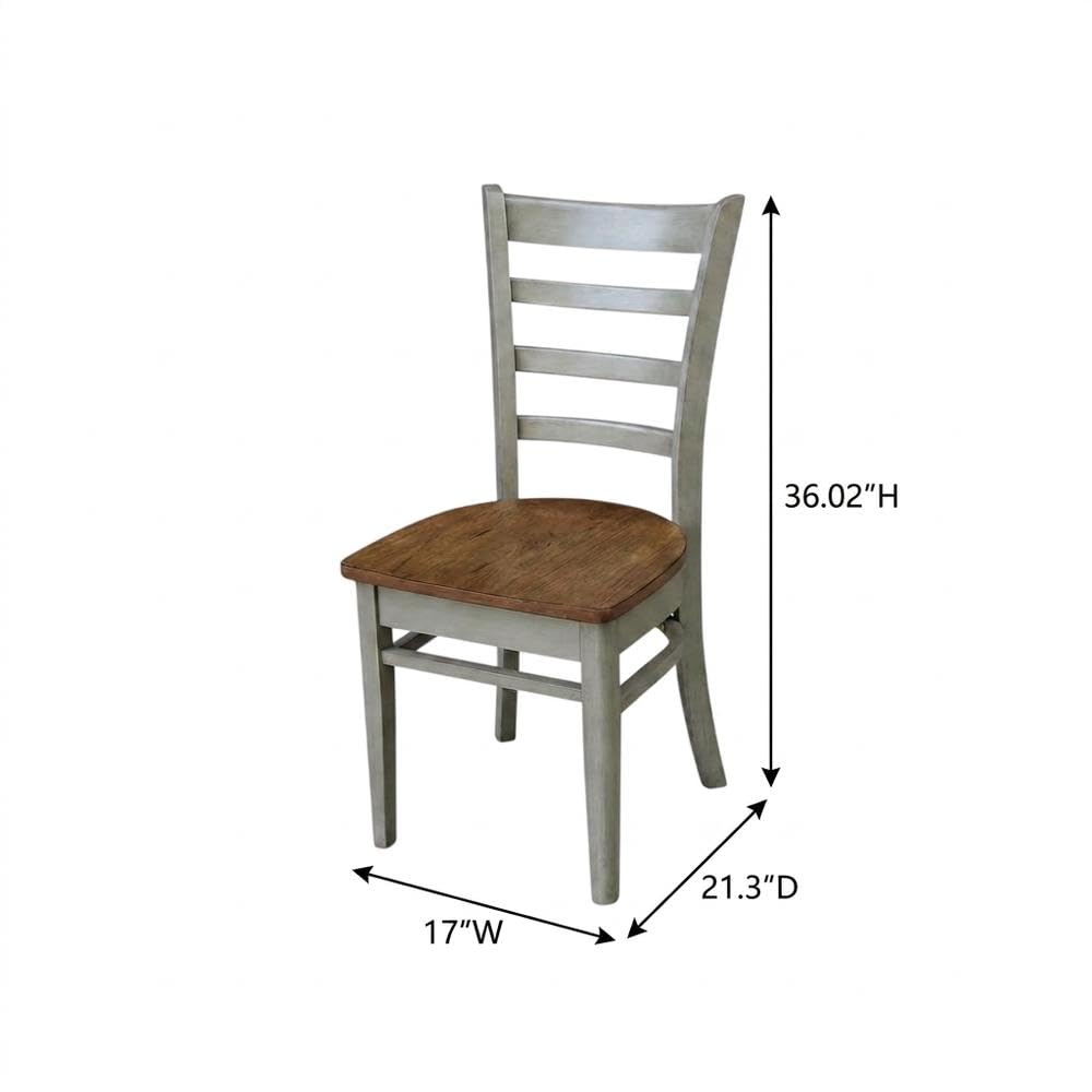 Hardwood Side Chair with Wipe-Clean Seat by Furnifact – Wood, Hickory and Stone