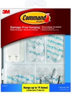Clear Variety Pack, Including 8 Pairs of Picture Hangers, 4 Clear Wire Hooks and 11 Wall Hook for Hanging Home Decor, Damage-Free Hanging Up to 19 Items with Command Strips (Pack of 12)