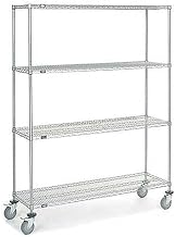 Nexel Chrome Wire Shelf Truck, 60x18x80 1200 Pound Capacity