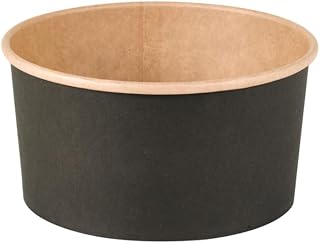 PacknWood 210PC1000KN 5.9 Dia. x 5 x 2.95 in. 33 oz Buckaty Multi Purpose Bowl - Black & Kraft - 360 Piece