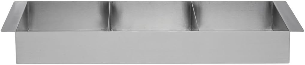 HUBERT Food Pan with 2 Dividers Half Size Long Stainless Steel - 19" L x 5 3/4" W x 2 1/2" D