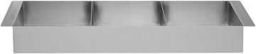 HUBERT Food Pan with 2 Dividers Half Size Long Stainless Steel - 19" L x 5 3/4" W x 2 1/2" D