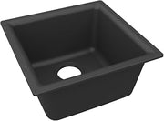 ELG1616MB0 Elkay Quartz Classic 15-3/4" x 15-3/4" x 7.7 Single Bowl Dual Mount Bar Sink, Matte Black