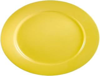 CAC China LV-13-Y Oval Platter R.E. Yellow 11 1/2" Stoneware Oval, Color, Set of 12