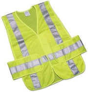 AbilityOne 8415015984875 - Class 2 ANSI 107-2010 Compliant Safety Vest - Front Closure w/Pockets - OSFA - Yellow/Lime/Silver Trim