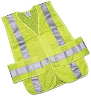 AbilityOne 8415015984875 - Class 2 ANSI 107-2010 Compliant Safety Vest - Front Closure w/Pockets - OSFA - Yellow/Lime/Silver Trim