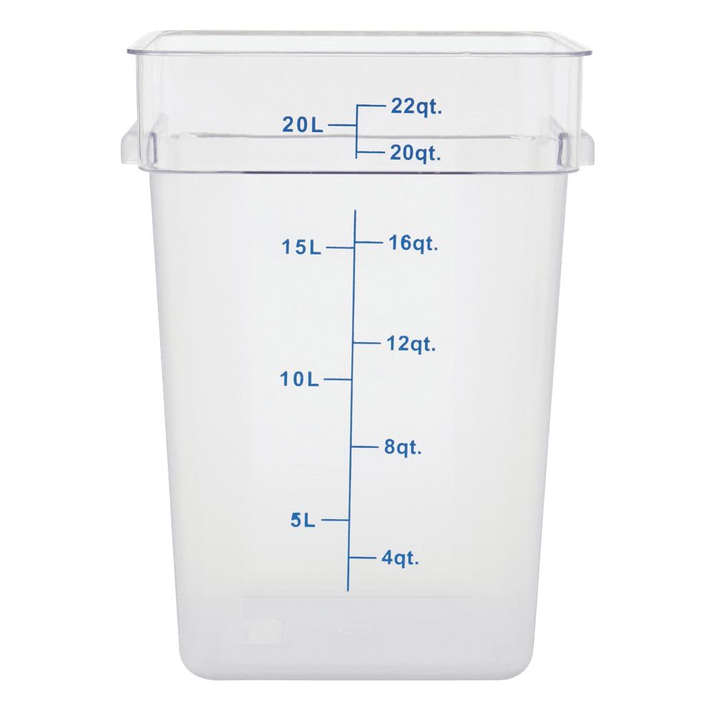 Clear Square Food Storage Container - 11 13/100" L x 11 13/100" W x 15 18/25" H by HUBERT – Plastic, Clear, Model 0105007-PC