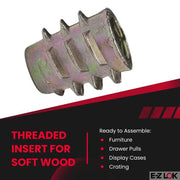 E-Z LOK M6-1.0 Internal Threads, 0.512" Length / zinc / 13mm Length Threaded Inserts
