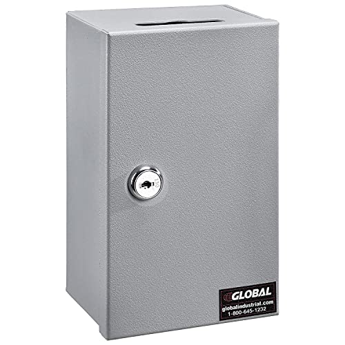 Drop-In Key Control Box by Global Industrial – 4.38"W x 3.25"D x 7.25"H, Alloy Steel, Gray, Model TFY383431