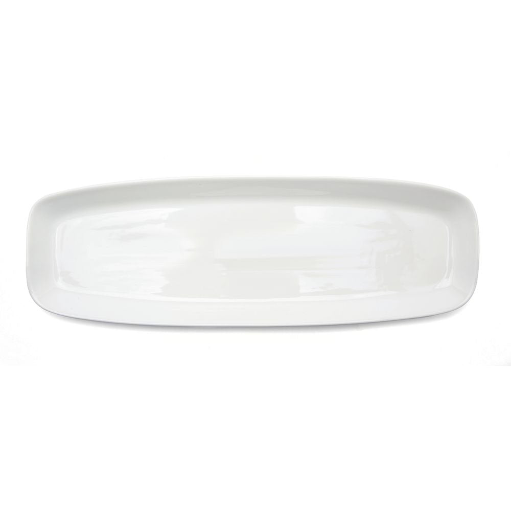 Rectangular White Porcelain Platter - 24" L x 8" W x 1 1/2" H by Front of the House – Large, Porcelain, Bright White, Model SPT013WHP21