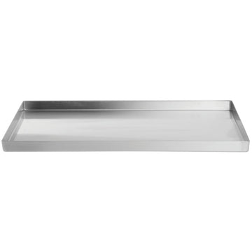 Food Merchandising Pans with Tapered Corners Stainless Steel Deli Display Pan - 20" L x 12" W x 1" D by HUBERT – Stainless Steel, Silver, Model STP-201201