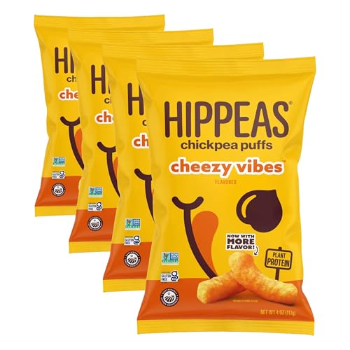 HIPPEAS Cheezy Vibes / 4 Ounce (Pack of 4) / No Color Puffed Snacks